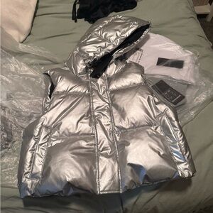 silver puffer vest